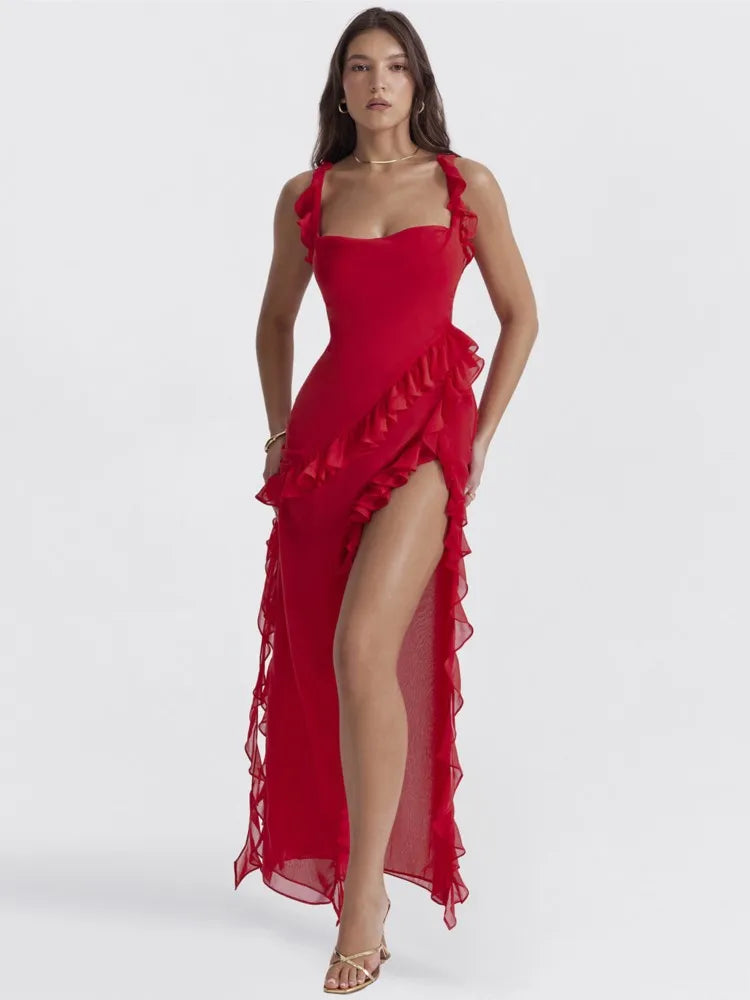 Langes Chiffonkleid
